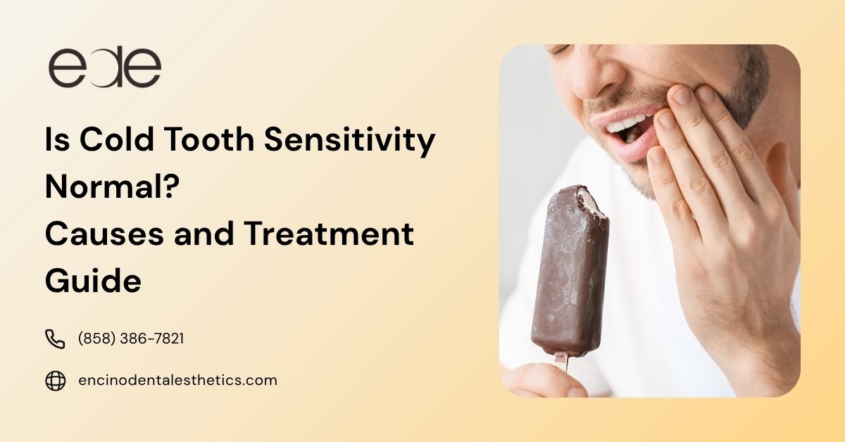 Man reacting to sharp cold tooth sensitivity while holding an ice cream bar